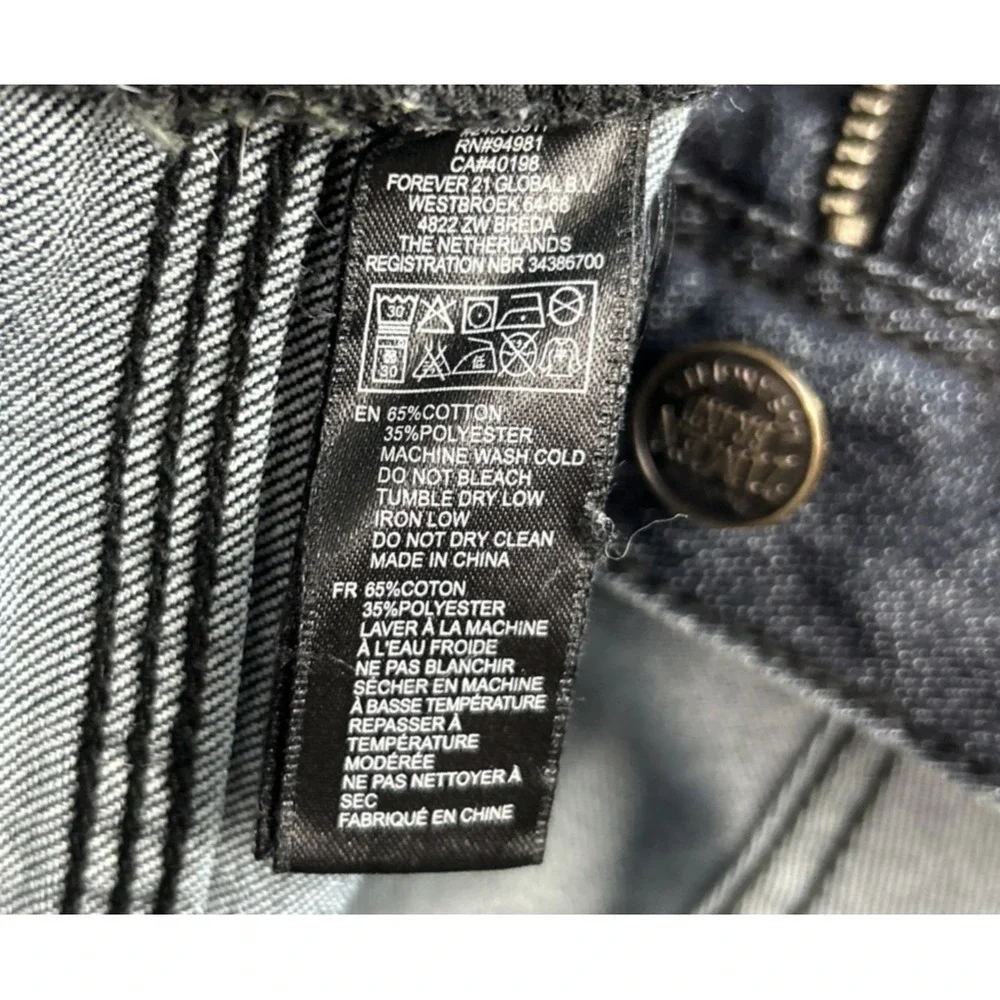 21 MEN Men's 34 X 32 Dark Blue Jeans Denim Pants 5 Pockets Slim Straight Retro